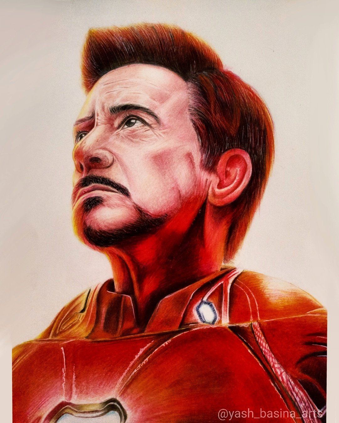 I made an Iron Man drawing with color pencils  rmarvelstudios