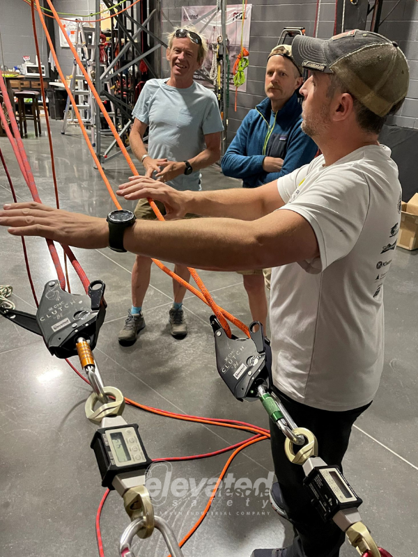 elevatedsafety's tweet photo. The Alpine Rescue Tech Standards Committee was in our #Colorado facility this weekend testing the consistency of equalized 3:1 tensioned systems. 
#alpinerescue #searchandrescue #rescue #rescuetraining #mountainrescue #elevatedsafety https://t.co/mxFlQixFPh