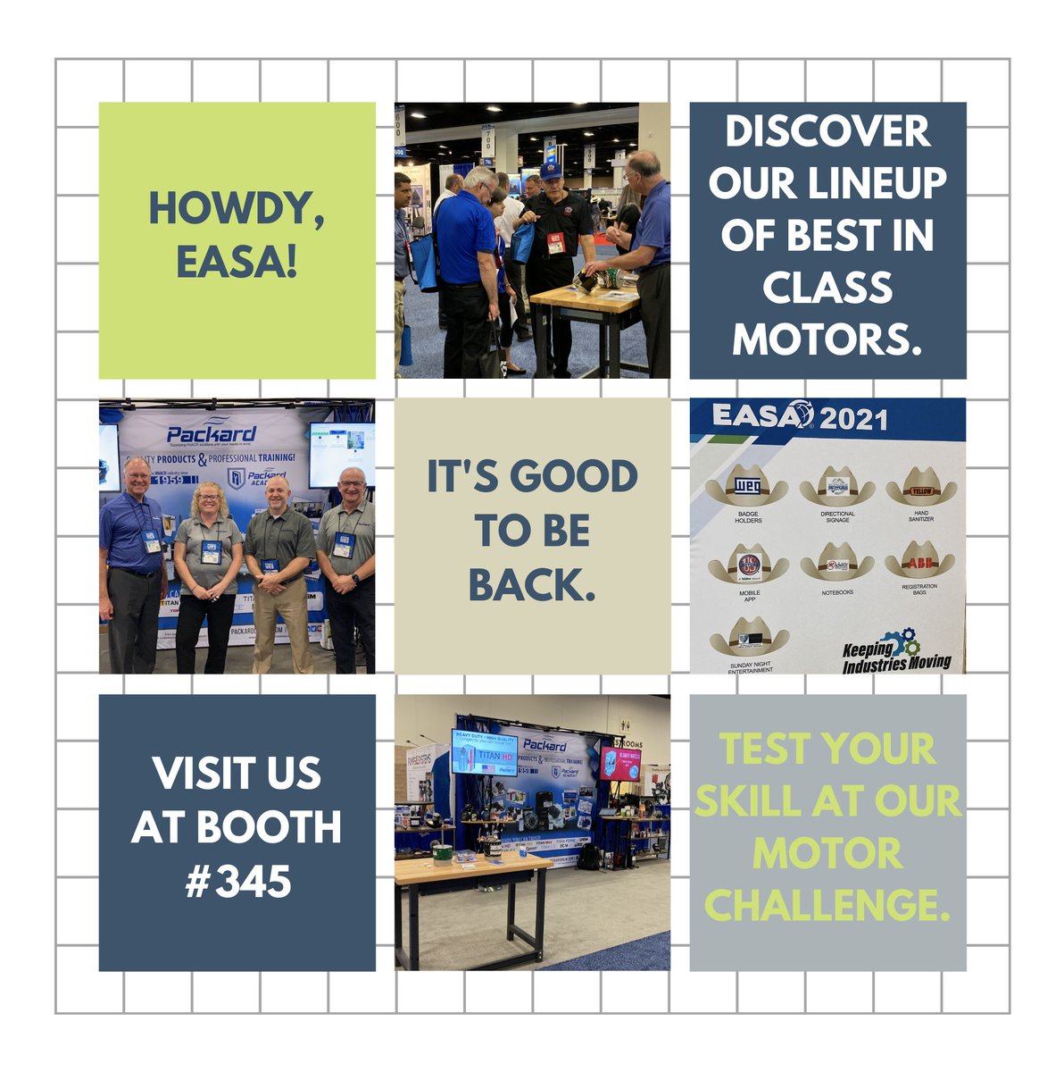 #2020 put a lot of life on hold, including attending conventions and making in person connections with technicians and wholesalers. The Packard team is absolutely thrilled to be back on the convention floors this week at #EASA21! Come by and see us at booth 345!

#ecmchallenge