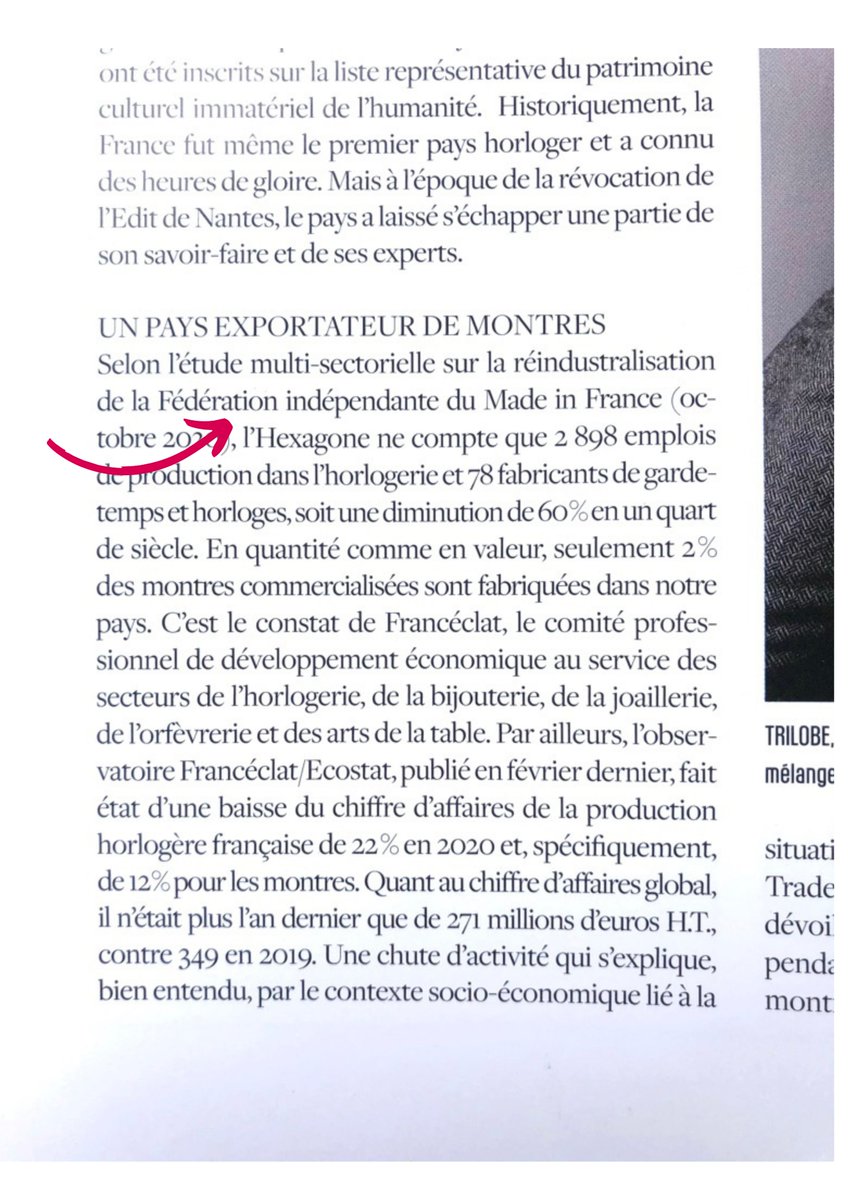 Fimif_fr's tweet image. 🔵🗞Retrouvez dans L&apos;Express de la série L&apos;Express XII consacrée à l&apos;horlogerie, la FIMIF et ses chiffres de l&apos;étude multi-sectorielle sur la réindustrialisation. 
📉 - 60% d&apos;emplois dans le secteur de l&apos;horlogerie en un quart de siècle 
🔗bit.ly/3hhwiEa
#AchetezFrançais