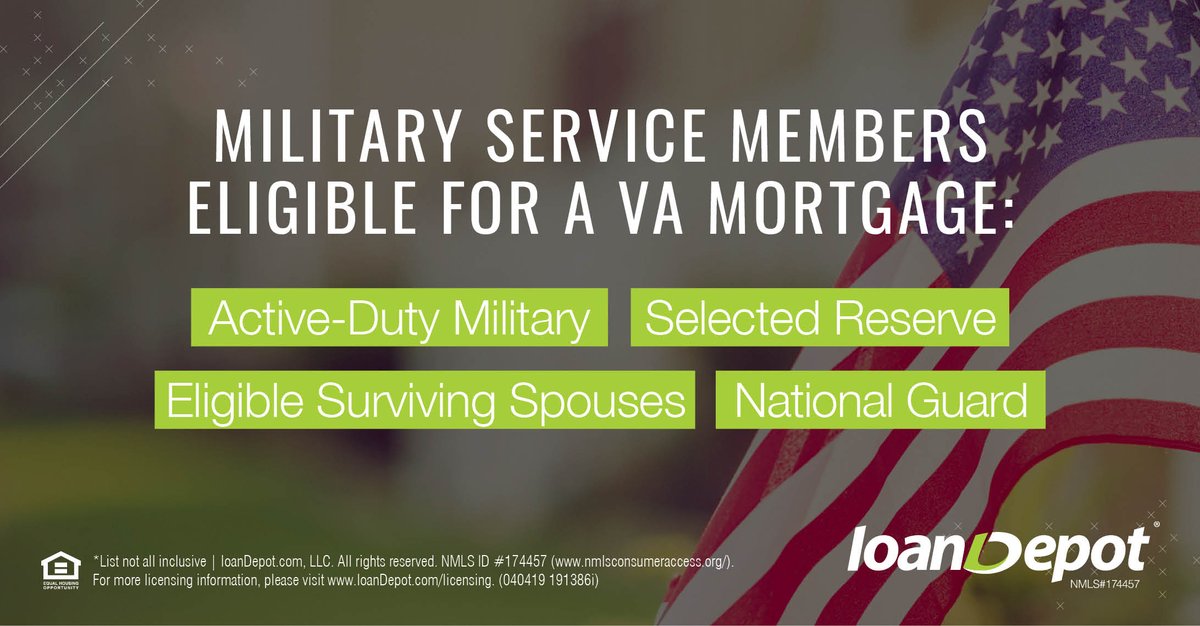 Most U.S. Veterans are eligible for a #VAHomeLoan, but they aren't the only military service members that qualify for this very beneficial type of home loan. Contact me to discuss how you can benefit from a VA home loan! loandepot.com/jbacchione