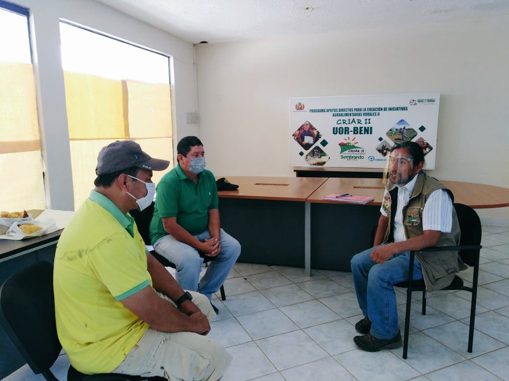 Criar_II's tweet photo. En #Beni Wilfedo Ticona Cuba Coordinador Nacional Programa CRIARII, sostuvo una reunión informativa con Nicolás Chappy Yuco Decano de Ciencias Agrícolas - Universidad Autónoma del Beni sobre Asistencia Técnica en los municipios intervenidos #CRIARII #ReactivaciónEconómica
 #MDRyT https://t.co/pc2BtPtqmH