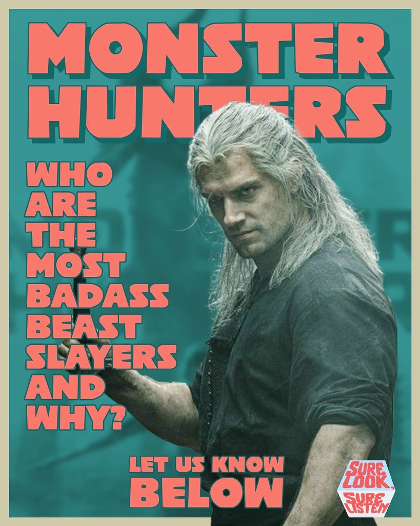 ListenSure's tweet image. Who's your favourite monster Hunter? What makes you love them so? Is it their style? Their weapons? Their training? Their origin? 
Let us know your top pick for this week's episode.

#witcher #WitcherCon #Supernatural #buffy