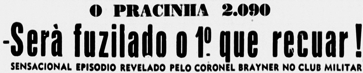 sentandoapua's tweet photo. Notícias da 2ª Guerra: 26JUN1945-Será fuzilado o primeiro que recuar! Sensacional episódio revelado pelo Cel Brayner https://t.co/Bheu2af8CH
#JUN45 #DiarioDaNoite #WWII #FEB #Brayner https://t.co/oI2XZi1rUq