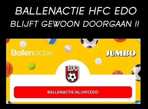 BALLENACTIE HFC EDO GAAT GEWOON VERDER !!

Enkele dagen geleden zijn wij via onze Website, onze Facebookpagina en ons Twitter-account begonnen met een ballenactie in samenwerking met Jumbo.

Lees verder: hfcedo.nl/1/1077/ballena…