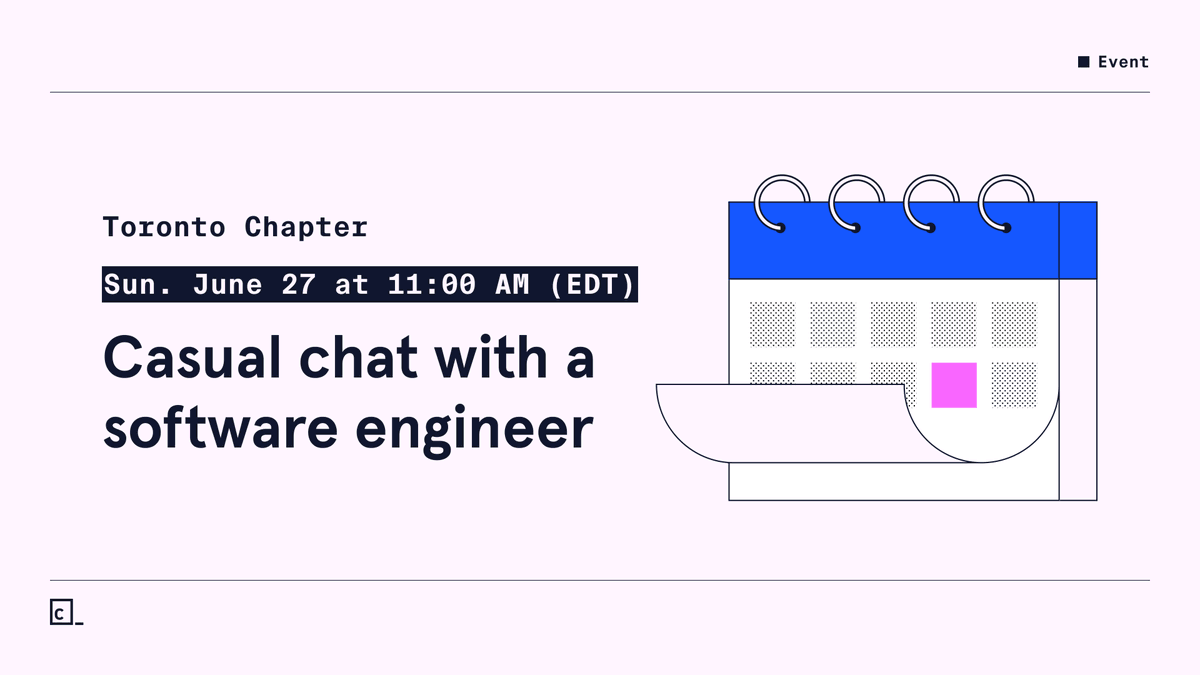 Tomorrow at 11AM ET, the Toronto Chapter will be hosting a chat with Shopify Software Engineer Meltem on pursuing a career in tech. All are welcome. Learn more and RSVP: bit.ly/35ULP7S