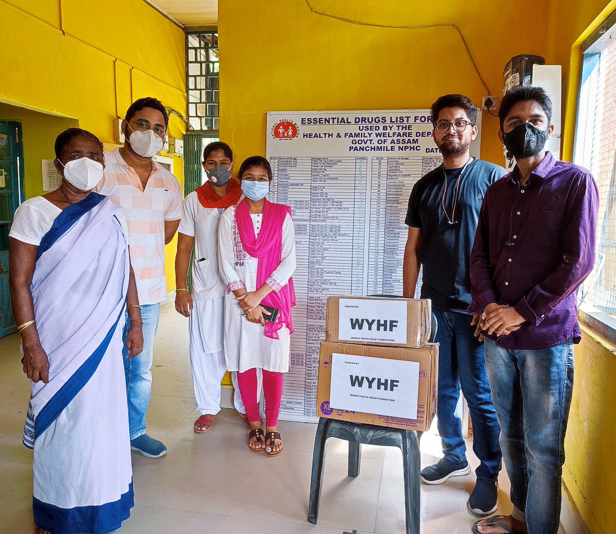 Our team @WYHFIndia (World Youth Heart Federation) donated CovidEssentials to the Local PHCs in Tezpur this week, including gloves, N-95 masks, surgical masks, sanitizers, PPE kits, Pulse Oximeter. @PomiBaruah @DCSonitpur @NhmSonitpur @TezpurBuzz @Ashfaq_tweets