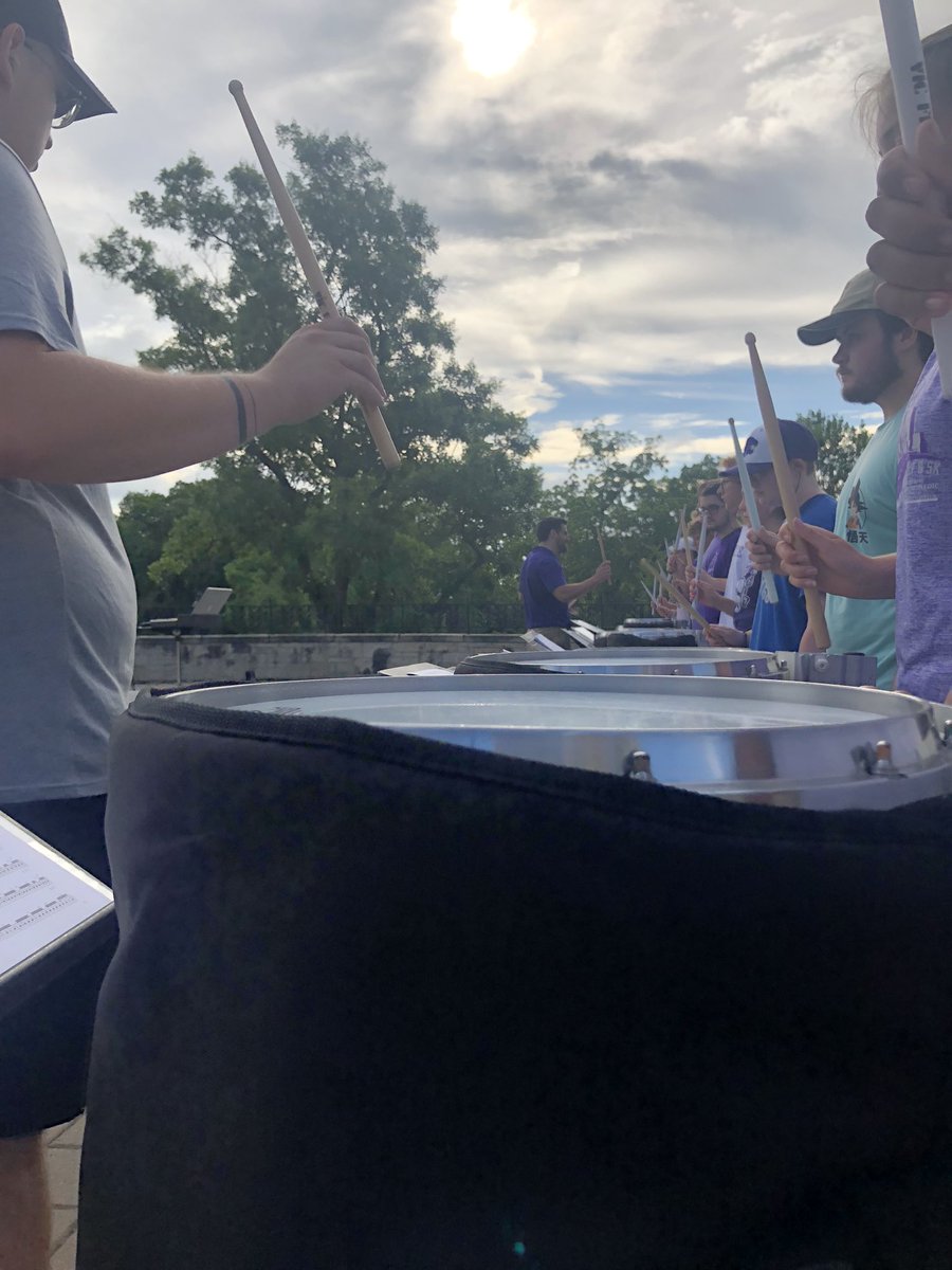 KStatePride's tweet photo. Getting the band back together again! Ready for a solid day of uniform fittings and drumming!!! #BackToSection26 https://t.co/707DdHvyRM