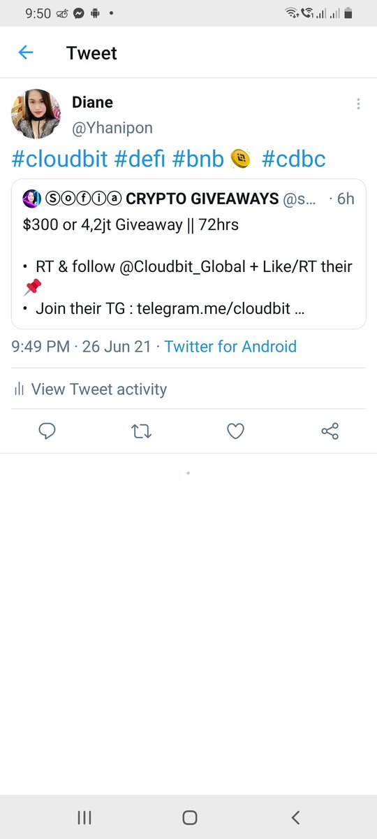 Yhanipon's tweet photo. @sof1azara03 @Cloudbit_Global https://t.co/IQfjYH5xnL