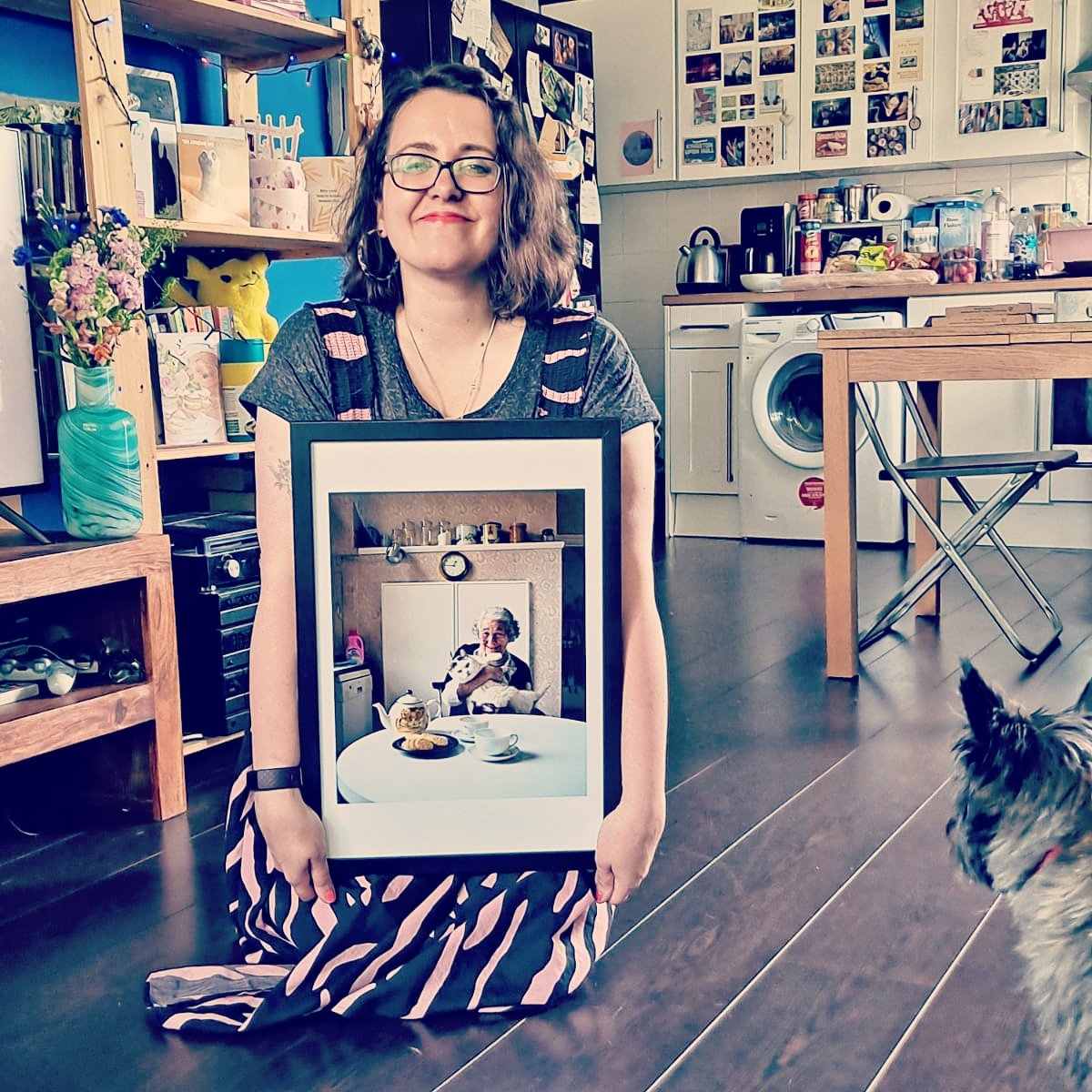 Happy birthday to me, Ariana Grande, and my new picture of Judith Kerr holding her chomk cat!!! 