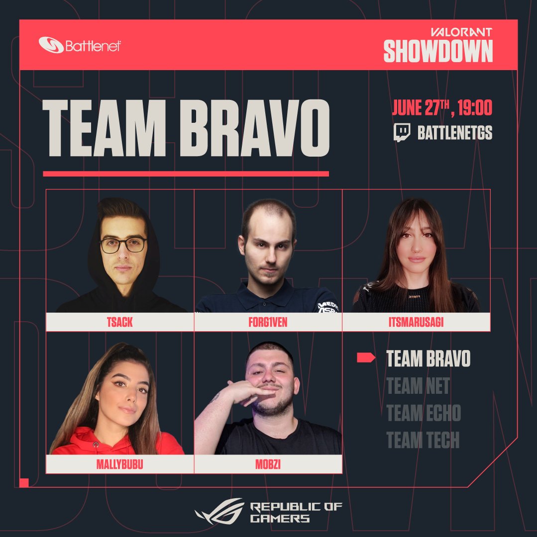 Valorant Showdown 💥x <a href="/ASUS_ROG/">ROG Global</a>

Sunday 27/6 | 19:00 ESST 
 
@ Twitch.tv/battlenetgs