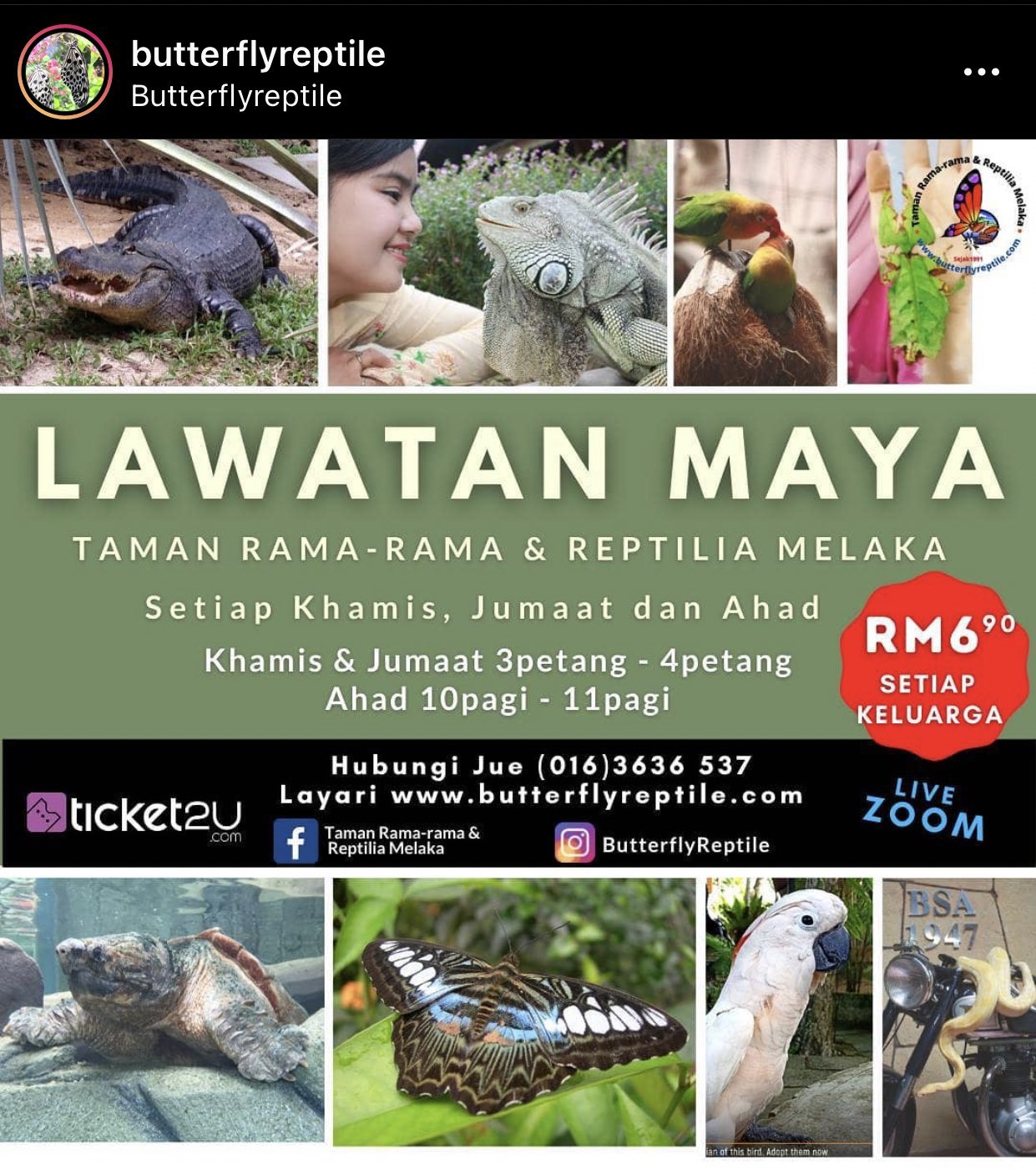 Pemburu Tiket Murah On Twitter Giliran Taman Rama Rama Reptilia Melaka Anjurkan Lawatan Maya Elok Ajak Anak Anak Sertai Lawatan Ini Dari Tak Buat Apa Di Rumah Sesiapa Yang Berminat Boleh Hubungi Nombor Tertera Dan Layari Laman Rasmi Taman