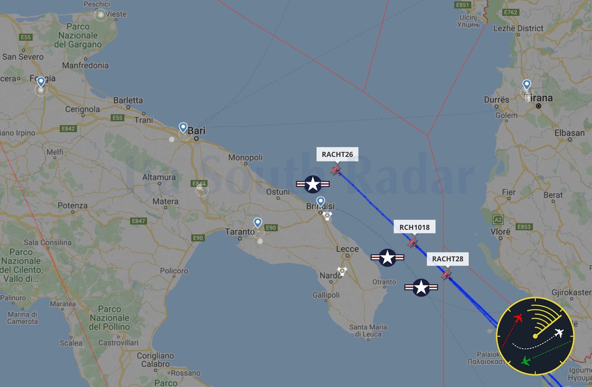 ItaSouthRadar's tweet photo. 3 Pilatus U-28A Draco #USAF Special Operations Command nell'Adriatico
#040688 #050446 #050597 #318SpecialOperationsSquadron #AFSOC #PilatusU28A #RACHT26 #RACHT28 #RCH1018
https://t.co/1VMlnXKFnJ https://t.co/Jh8nlTpYzz