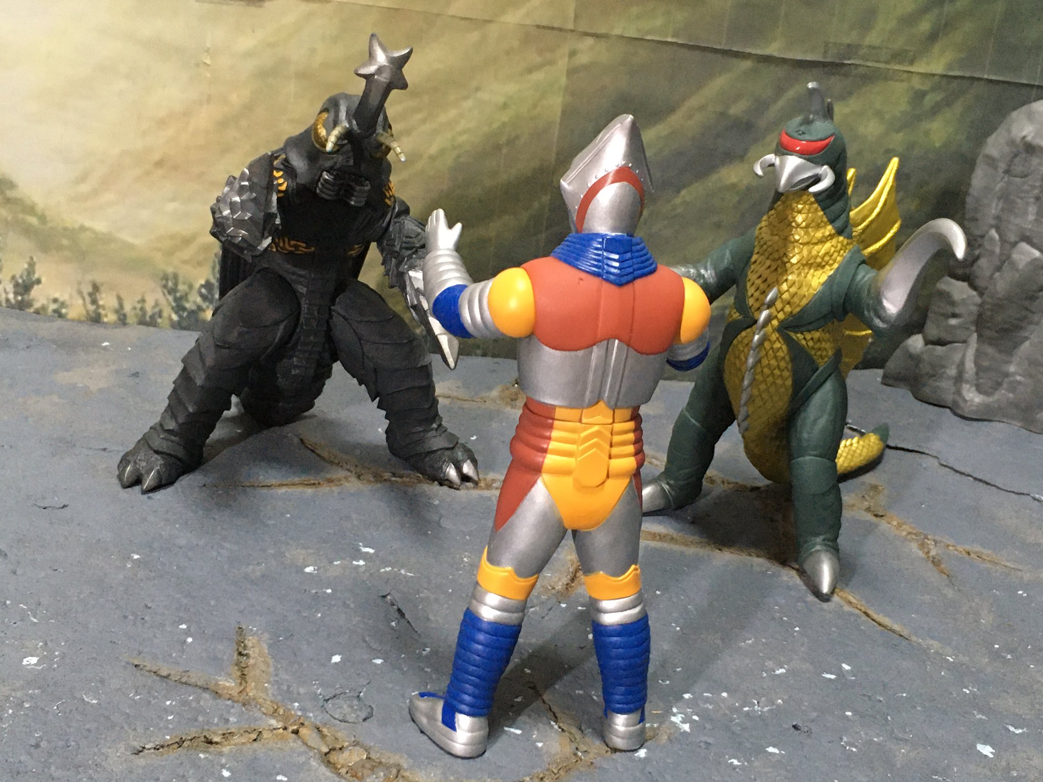 ゴジラ、メガロ、ジェットジャガー、ガイガン ymsf バンダイ