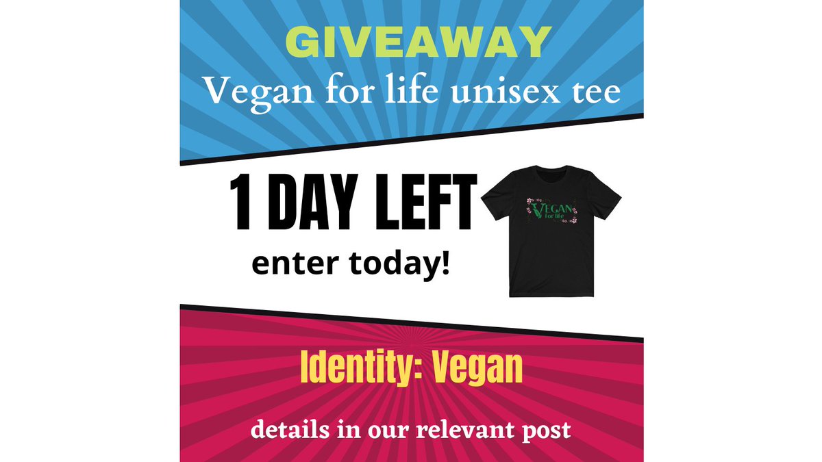 #giveaway reminder 💚
Only 1 day left to enter our first #competition for a chance to win our free #vegan #tshirt 🌱
Winner will be contacted via DM to confirm shipping and free order details😊
.
.
.
.
#vegangiveaway #veganism #freetshirt #prizegiveaway #contest #veganusa