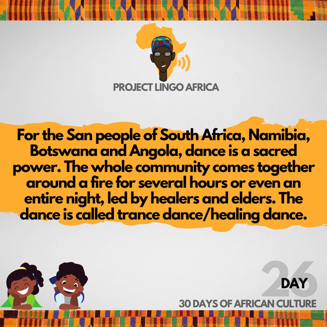 Projectlingoaf's tweet photo. Day 26
Trance dance - a sacred power for the San People.
#30daysofAfricanCulture
#Sanpeople
#Projectlingo https://t.co/24j56G4iER