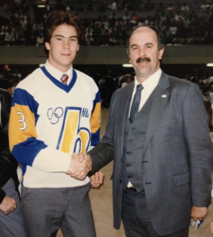 HFXMooseheads's tweet photo. 36 years later, Cam Russell and Tipper LeBlanc are still working together on Draft day. #QDraft https://t.co/rK53m2Qi26