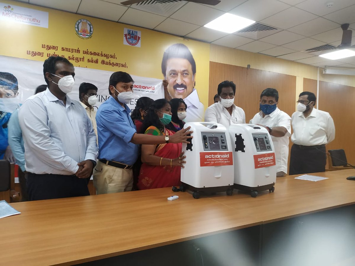 ro_chennai's tweet photo. @ro_chennai handed over 20 5LTR O2 concentrators to GH of Madurai in the presence of  Finance Minister, PTR Palanivel Thiagarajan, Mr. P. Moorthy, Minister of Commercial Taxes, Registration and Stamp Law Madurai collector Anis Sekar IAS &amp; Dr.Rathinavel @sndeep @AavinaashRSapru https://t.co/yUaSzTpdQM