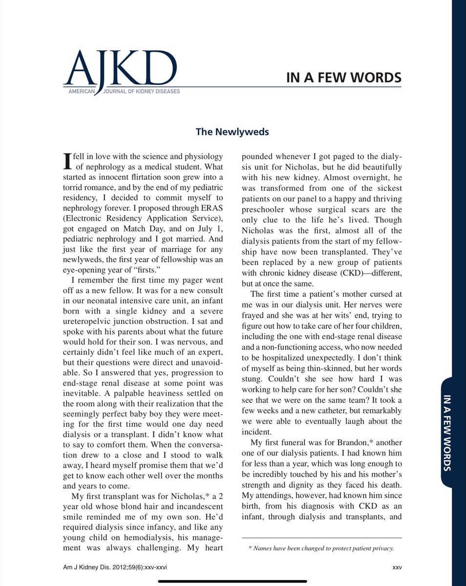 jbcarmody's tweet image. Ten years ago, as I finished my first year of fellowship, I wrote this.

ajkd.org/article/S0272-…