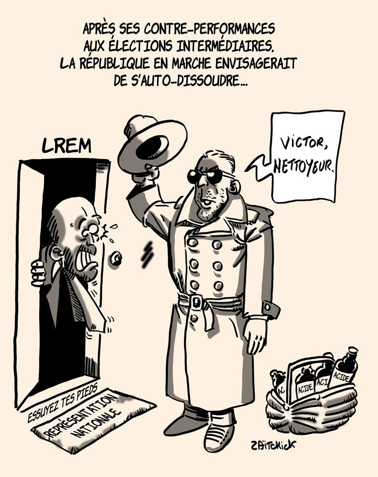 BlaguesDessins's tweet photo. Le #DessinDePresse de Zaïtchick : Besoin d'un professionnel ?
Retrouvez les dessins de Zaïtchick sur : https://t.co/VQNx0gcoo7
#DessinDeZaitchick #ActuDeZaitchick #Humour #LREM #AutoDissolution #Nikita #JeanReno #Nettoyeur #ÉlectionsRégionales https://t.co/yufGce8hg0