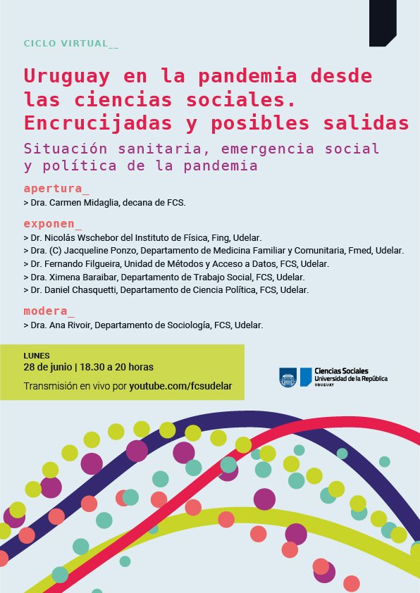 adurfcs's tweet photo. Este lunes 28, conversamos sobre los desafíos de la pandemia en Uruguay desde las ciencias sociales.
Les esperamos https://t.co/hJvYHI3PLx