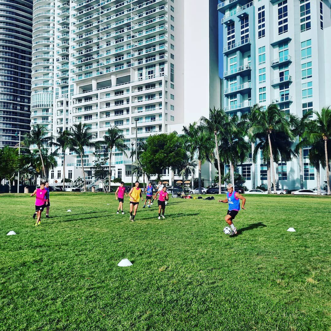 miamibeachcf's tweet photo. Last training, before the tomorrow’s playoff, in the beautiful Margaret Park, in the heart of @CityofMiami . Vamos @miamibeachcf ! https://t.co/hMoepeaG6Z