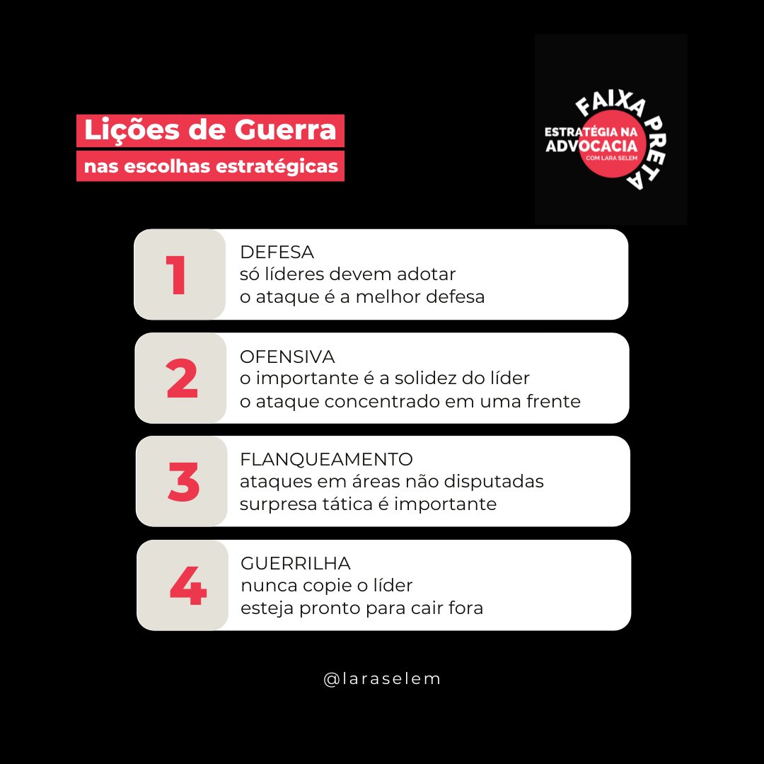 laraselem's tweet photo. Competir é uma guerra e precisa de boas diretrizes estratégicas.

Inscrições abertas: imersão Estratégia na Advocacia Faixa Preta. Link na bio!

#advocacia #gestaolegal #planejamentoestrategico #faixapreta #estrategianaadvocacia #selembertozzi #advogado #advogada https://t.co/5d8krYaFFv
