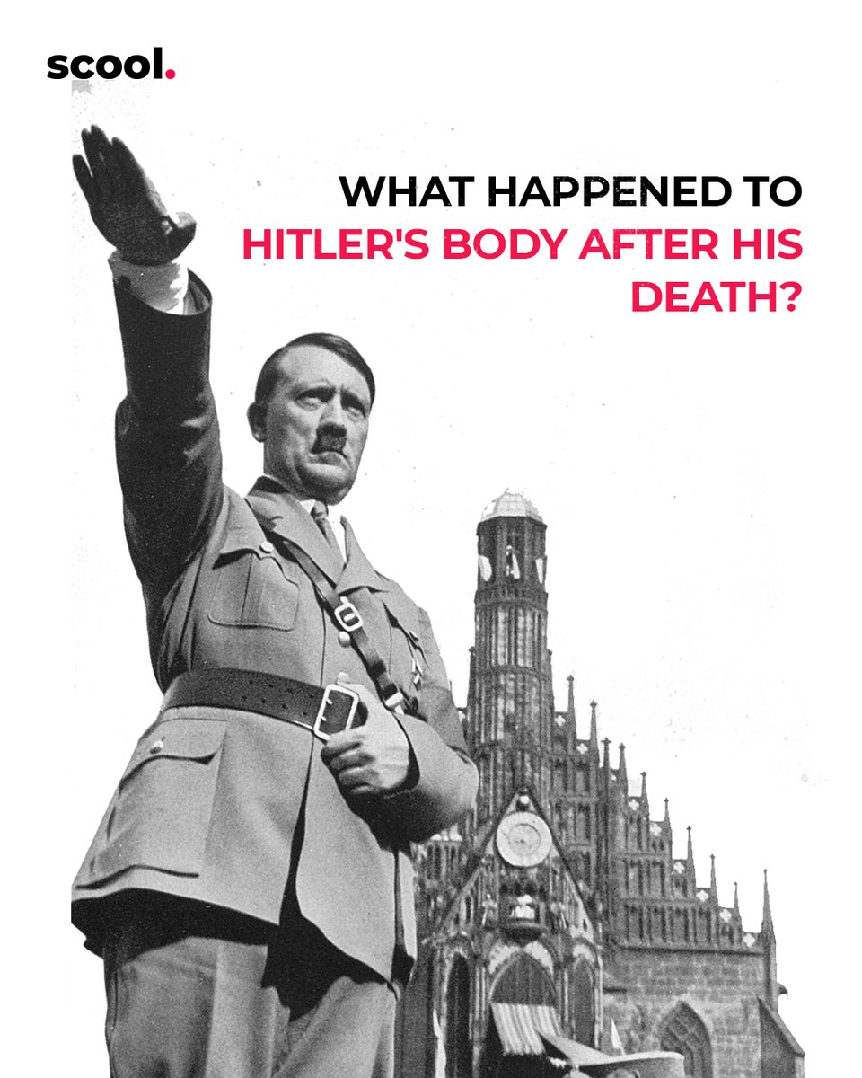 ScoolBuzz's tweet photo. On April 30, 1945, when #Hitler realized that he had lost the war, he feared an end similar to #Mussolini. He chose to commit #suicide. His death gave birth to #conspiracytheories that stuck around for decades. But, what really happened to his body?
https://t.co/OzVSl9HG8R https://t.co/RUtyRuLepB