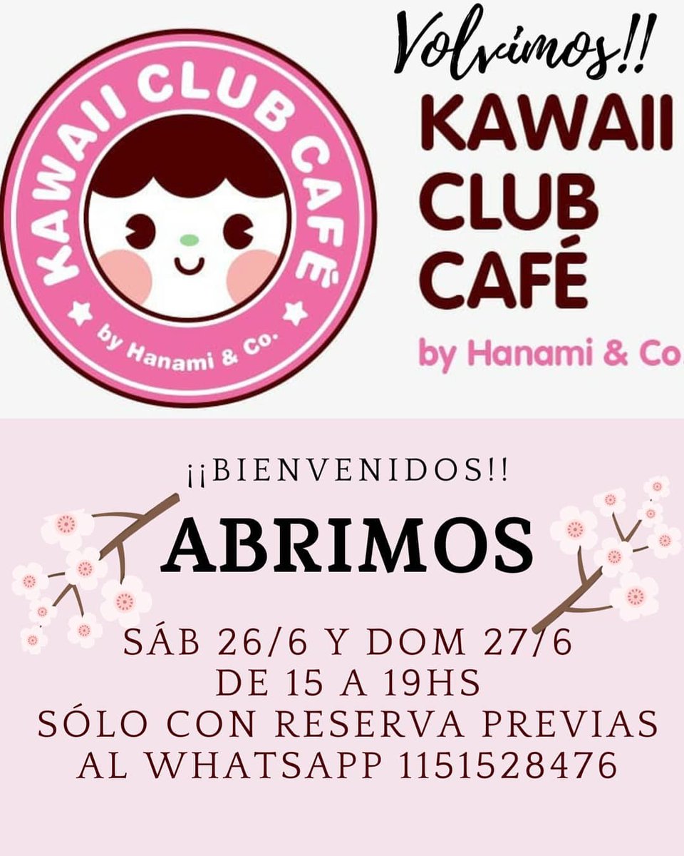 HanamiEventos's tweet photo. Hoy, volvemos a abrir!!!
Nuestra Cafetería y también en modo Al Paso y Takeaway!!
Sábado y Domingo de 15 a 19hs.
Lugar: @hanamieventos  , Medrano 1230 Caba
Los esperamos!!
Reservas: https://t.co/VTu8vuI1bl https://t.co/HXIJfwrrBs