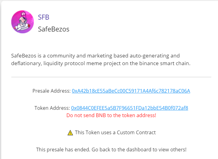 TheWaterlooEng1's tweet photo. @HaTuan58822646 @mariffffff @SafeBezos this is their FAKE contract address, look at the contract address from their PRESALE https://t.co/L0Dox3JKDK