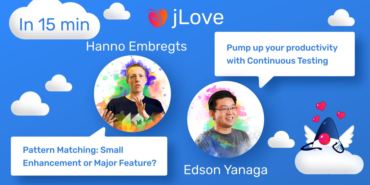 Edson Yanaga <a href="/yanaga/">🇯🇵🇧🇷🇺🇸Edson Yanaga</a> will bring back the joy of Continuous Testing; Hanno Embregts <a href="/hannotify/">Hanno Embregts 🎤🎸</a> will answer the question: why Pattern Matching is so cool.
