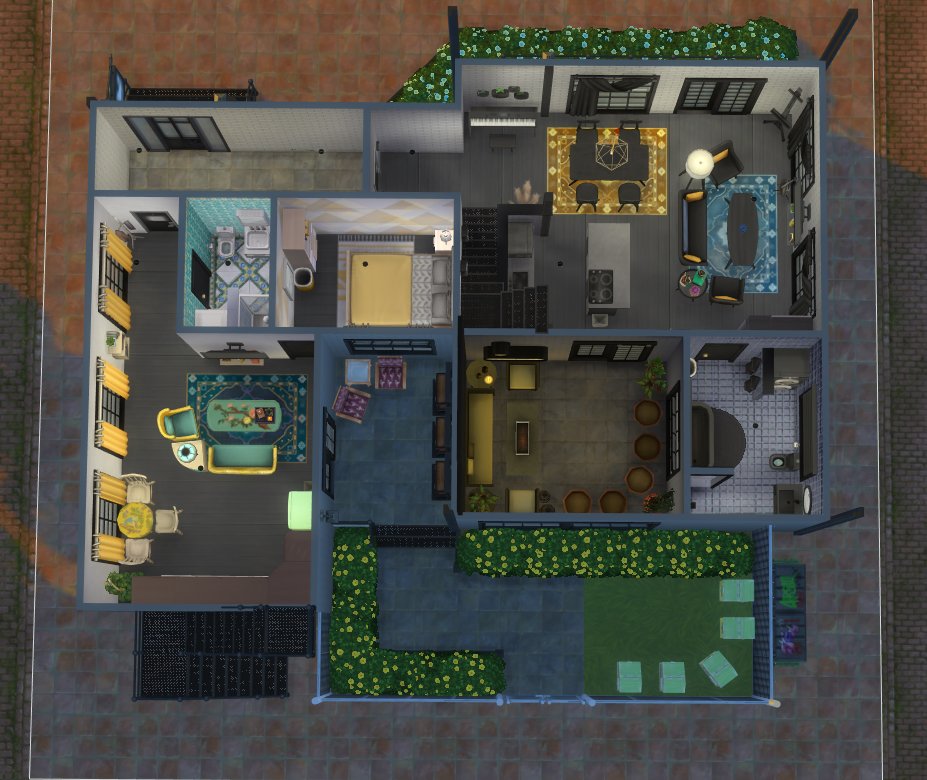 SimsWine's tweet photo. Tonights build is a Warehouse conversion. Modelled off the original lot that was built. #TheSims4 #ShowUsYourBuilds #warehouseconversion https://t.co/1tw33BP05D