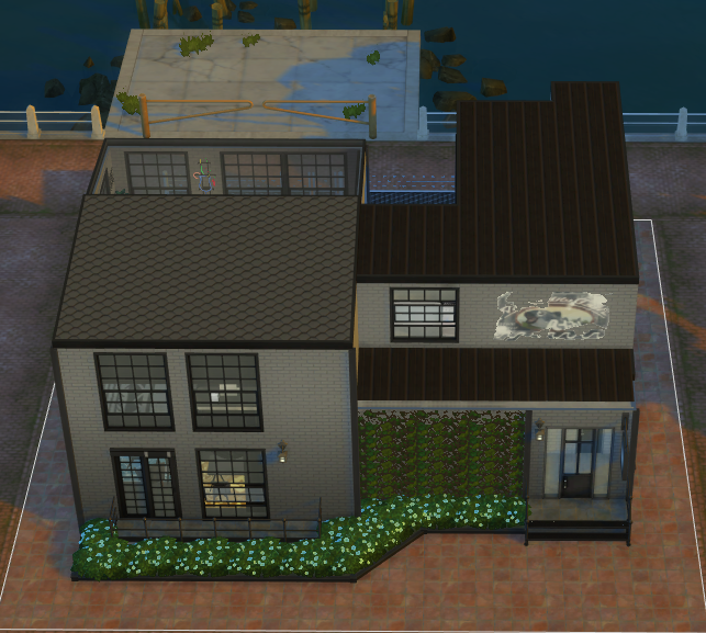 SimsWine's tweet photo. Tonights build is a Warehouse conversion. Modelled off the original lot that was built. #TheSims4 #ShowUsYourBuilds #warehouseconversion https://t.co/1tw33BP05D