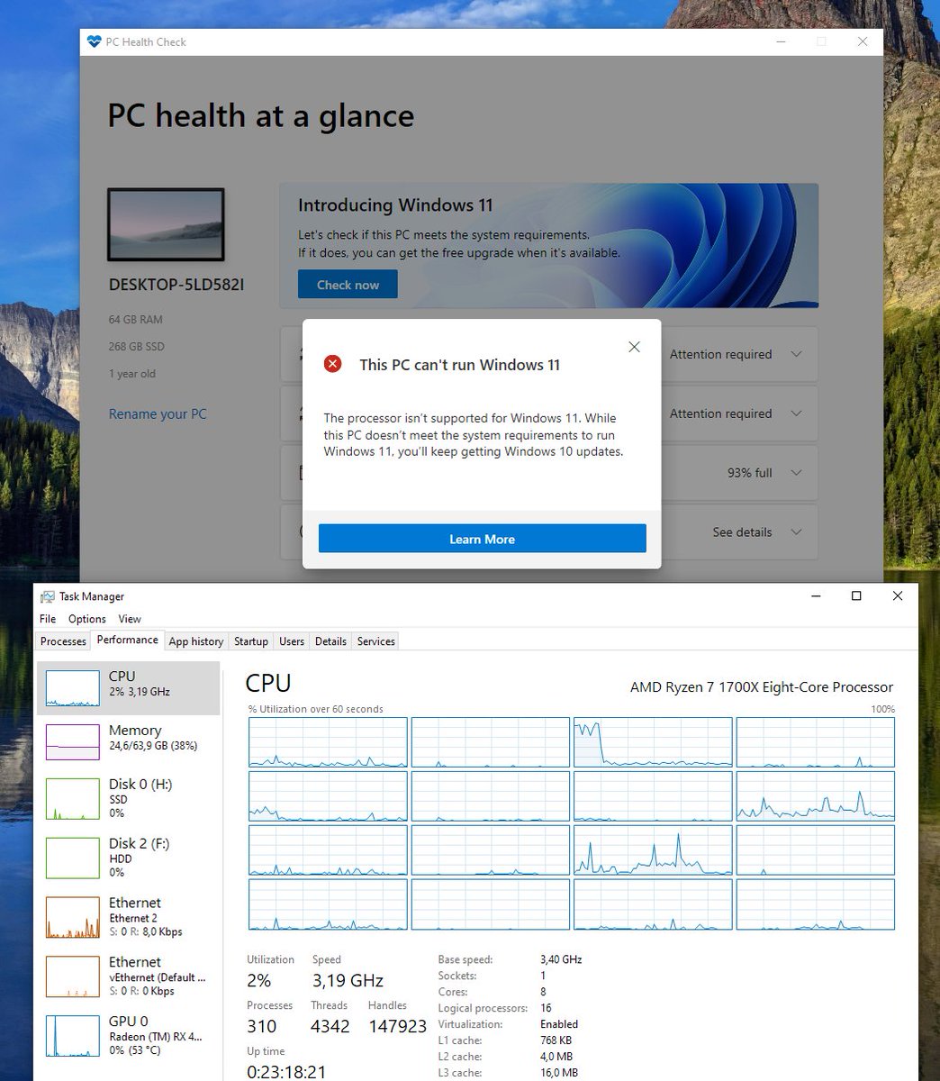 (2017) Zen1 is unsupported, (2018) Zen+ is supported.
(2017) (intel) 8th gen is supported.

Why Zen1 is not supported? It's almost the same as Zen+. Honest question.