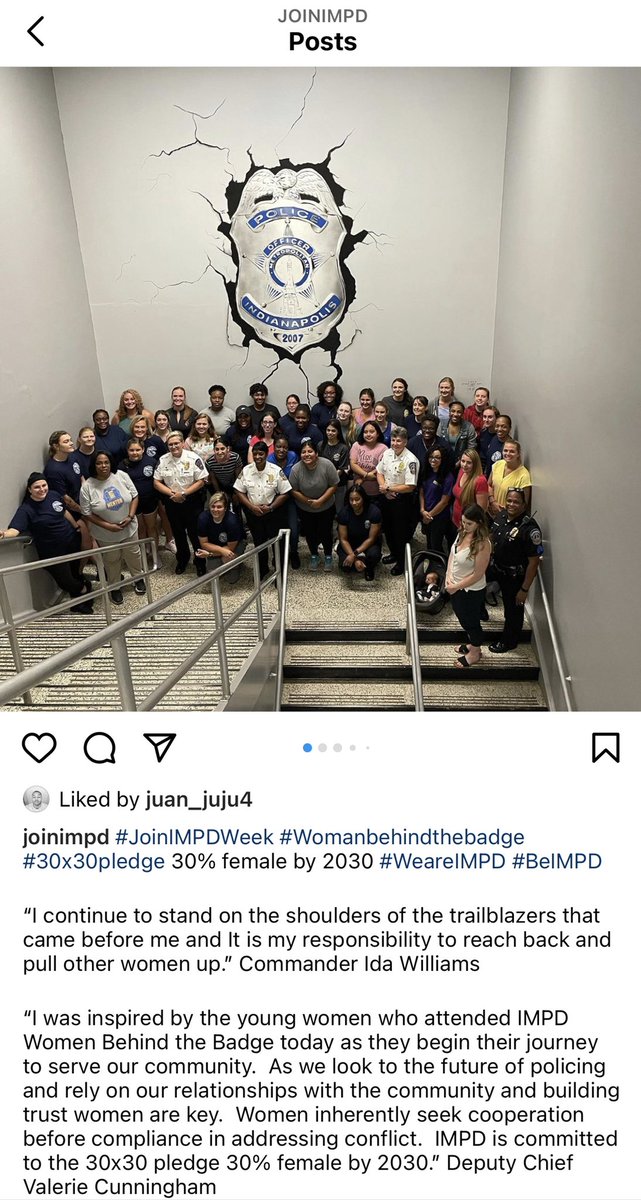 JoinIMPD's tweet photo. #JoinIMPDWeek #Womanbehindthebadge #30x30pledge 30% female by 2030 #WeareIMPD #BeIMPD #Applytoday https://t.co/jOygROYl5j