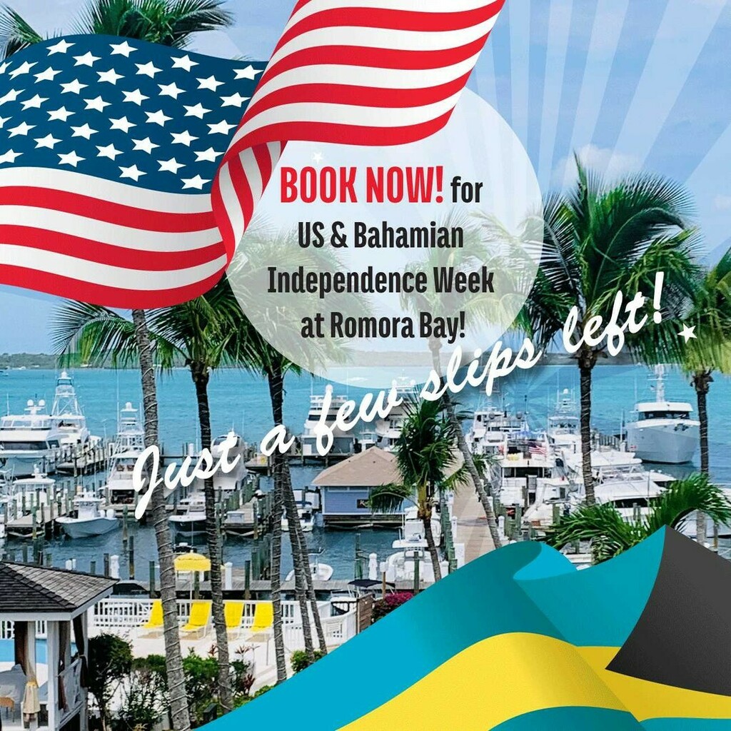RomoraBay's tweet photo. Have you booked your slip yet?
Romora Bay has just a few slips available for 4th of July and Bahamian Independence week!

Don’t miss out on the best yachting week of the year on Harbour Island!
#IndependenceDay2021 #bahamianindependence #romorabay #harbo… https://t.co/ZvpG68cs75 https://t.co/Gjlz6YMI47