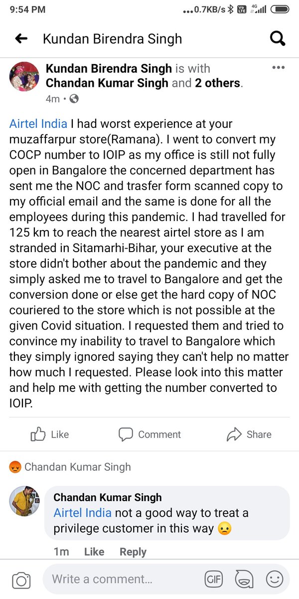 erkundan's tweet photo. @airtelindia @airtelnews please look into this matter asap. https://t.co/GhwRTyngie