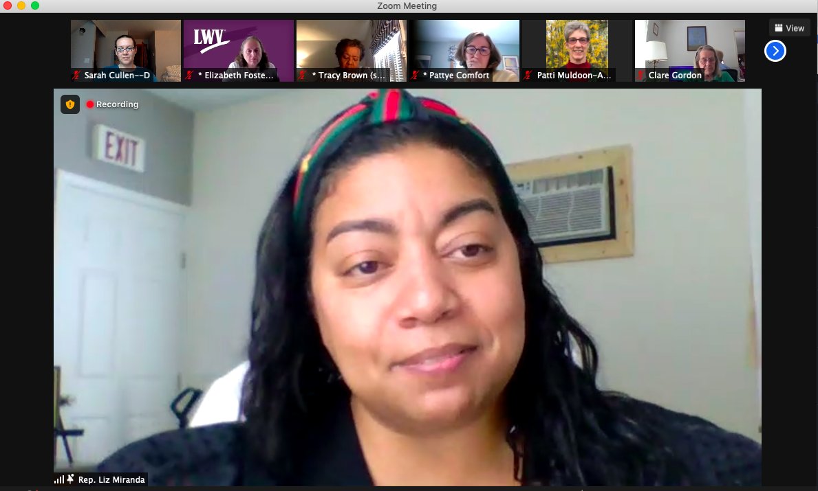 The <a href="/LWVMA/">LWV Massachusetts</a> has a great partner in second-term State Rep. and proud LWV member Liz Miranda of the 5th Suffolk - Roxbury/Dorchester. Inspired by her story and her work and ready to do the work alongside her.