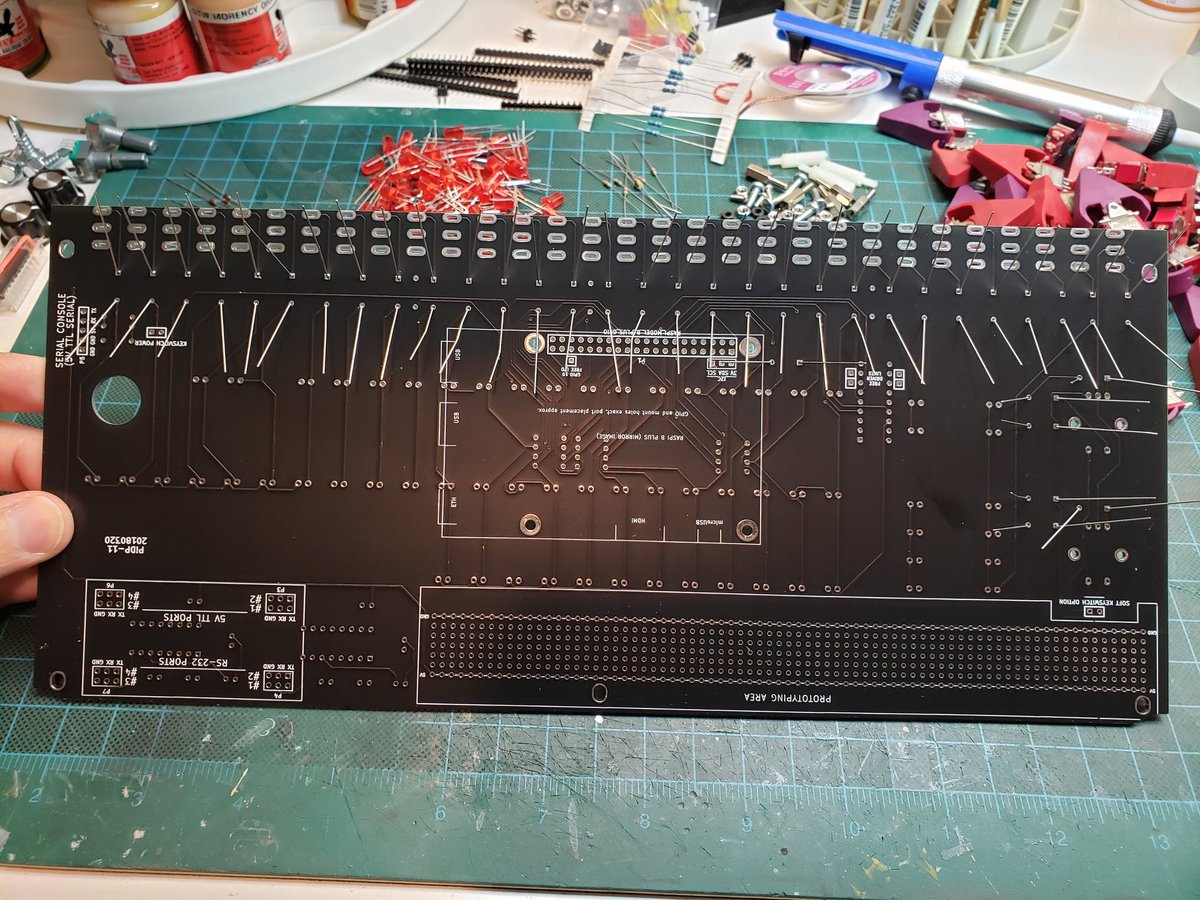 mark_lawler's tweet image. Starting the build of the #PiDP11 by mounting and soldering 37 diodes in place.  #RetroComputing