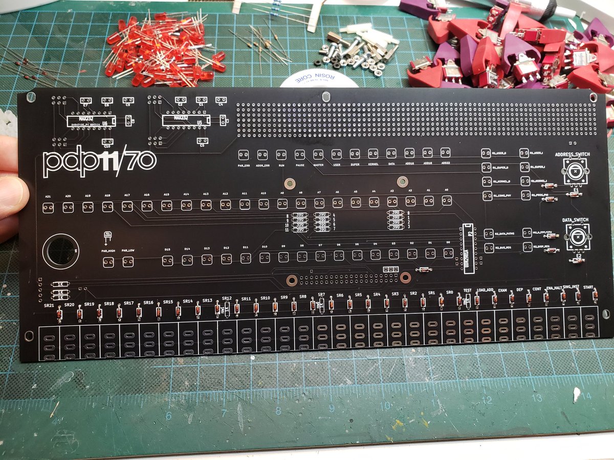 mark_lawler's tweet image. Starting the build of the #PiDP11 by mounting and soldering 37 diodes in place.  #RetroComputing
