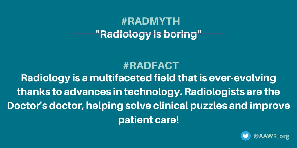 AAWR_org's tweet photo. Another #RADFACT! #Radiology relies on cutting edge technology and is rapidly evolving. #radres @futureradres #futureradres https://t.co/GTSI5UtDqc