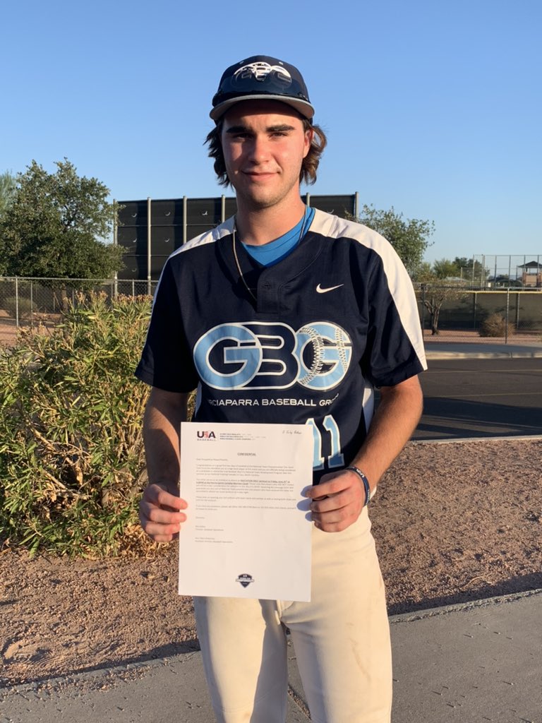 GBGbaseballUSA's tweet photo. Congrats to GBG Navy 2023 Finley Buckner on receiving an invite letter to the USA Workout! Keep doing your thing big man! @FinleyBuckner #gbgfamily @USABaseballNTDP @USABaseball https://t.co/ud0xTYLa58
