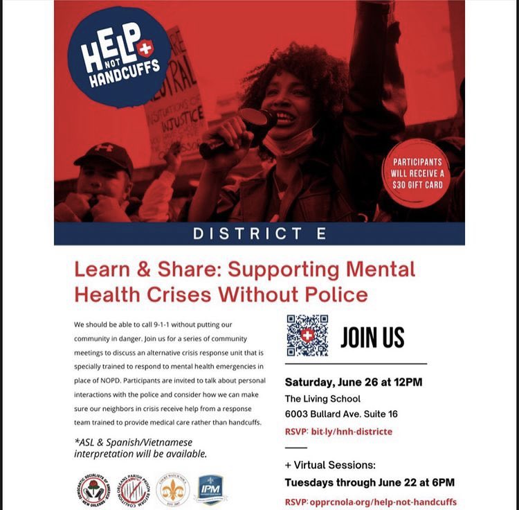 OPPRCNOLA's tweet image. See you in just a few for #HelpNotHandcuffs!