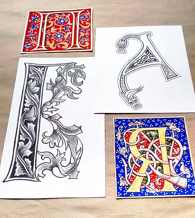 lunar_sigil's tweet image. Some of my old #art - #initialletter #буквица