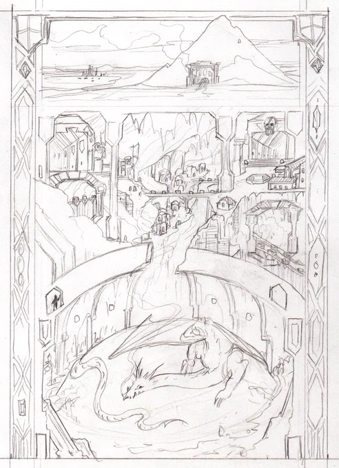 Erebor- sketch vs final 