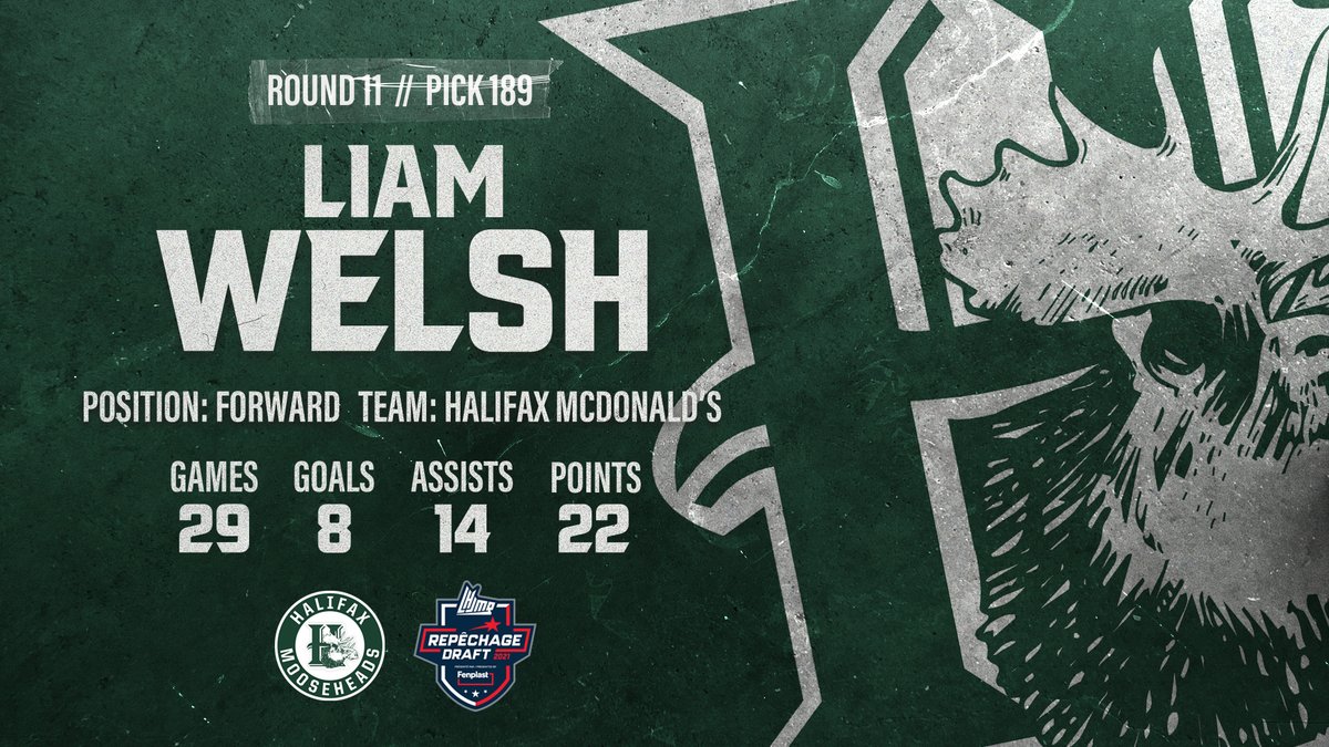 Another Halifax Macs player is joining the squad. With the 189th pick we are happy to select forward Liam Welsh. #QDraft #GoMooseGo