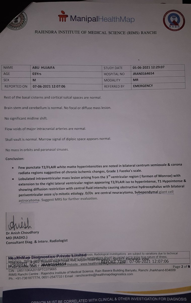 माननीय <a href="/HemantSorenJMM/">Hemant Soren</a> जी, ये 3 वर्षीय बच्चा गोड्डा बसंतराय के जमनिकोला गांव का है और ये ब्रेन ट्यूमर से पीड़ित है, रिम्स के डॉक्टरों ने इन्हें AIIMS या बैंगलोर ले जाने को कह दिया है, इसके पिता दैनिक मजदूरी कर अपना घर चलाता है इलाज कहाँ से करा पायेगा? कृपया इनकी मदद करें 🙏