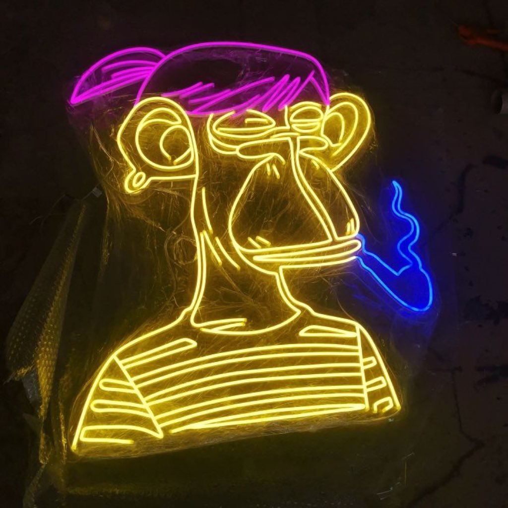NeonApesYC's tweet photo. You know you’re going to want to hang one of these in the office, man cave, garage, bar or bedroom 😏!

Message me so we can make it happen! 

@BoredApeYC #bayc #neonapes #boredapes https://t.co/DRMtBXYfyD