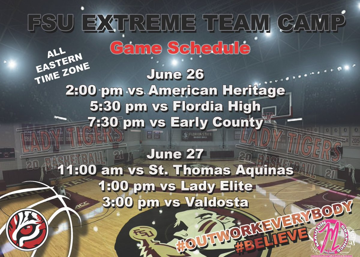 RMilesM's tweet photo. Girls game schedule for this weekend @coachcliatt #outworkeverybody https://t.co/NzzeRMXihR