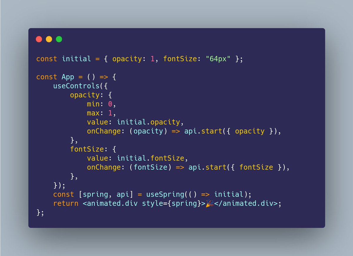 lordrozar's tweet image. UI tweaks are more fun with react-spring. 🎚️
@ggsimm #leva #reactspring